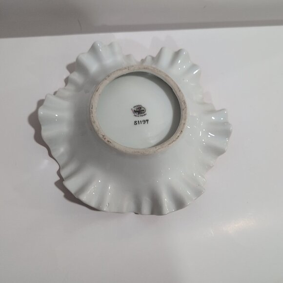 Vintage Napco China Hand-painted Dish With Scalloped Edges #S1197 Floral Design - Picture 4 of 4